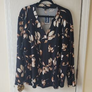 Zac & Rachel Black Floral Blouse